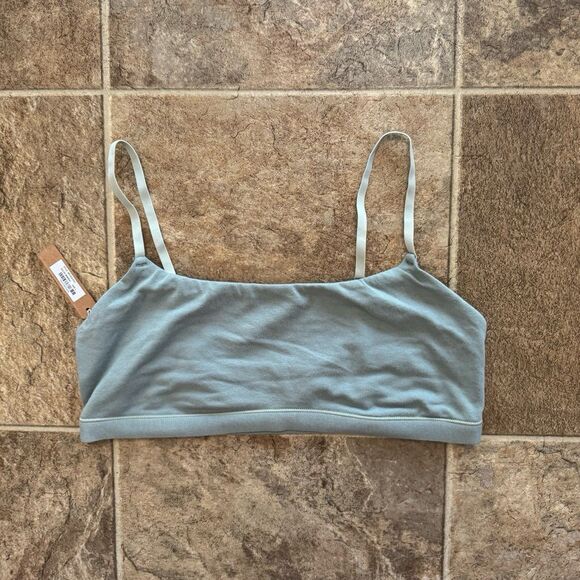 Skims Cotton Jersey Scoop Bralette Mineral Size Large - Picture 4 of 11